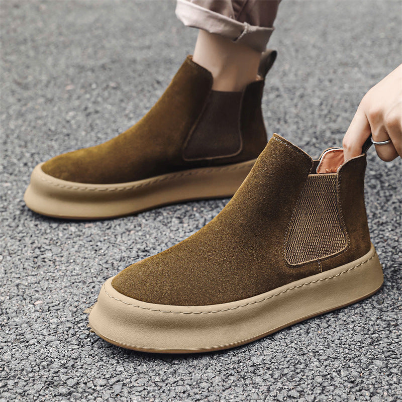 Herren-Chelsea-Boots, Wildleder-Optik, Slip-on, 1203-J