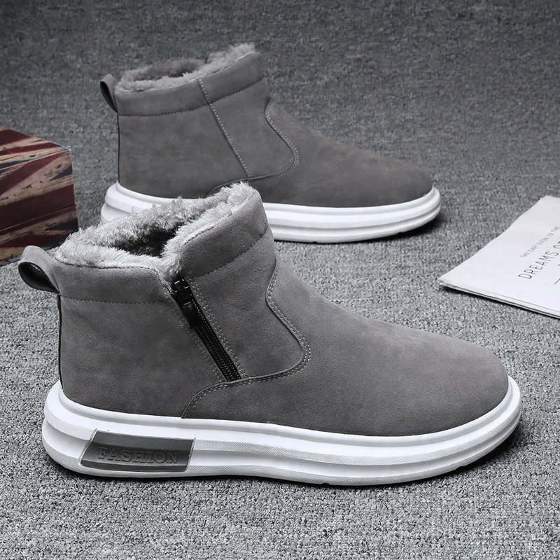 Gefütterte Herren-Winterstiefel, flacher Absatz, EVA-Sohle