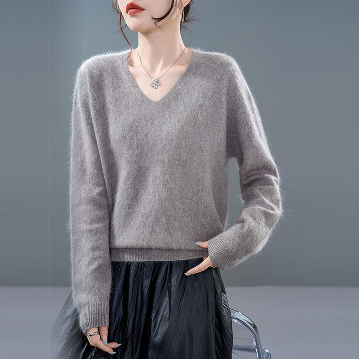 Damen-Strickpullover aus weichem Woll-Kaschmir-Mix