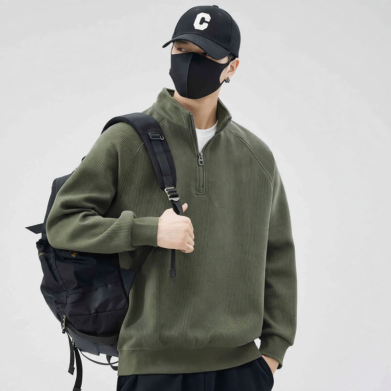 Herren-Sweatshirt mit Stehkragen und Futter