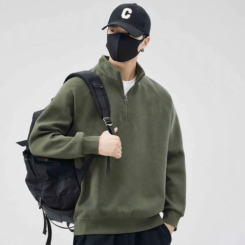 Herren-Sweatshirt mit Stehkragen und Futter