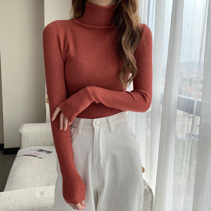 Klassischer Damen-Strickpullover mit Rollkragen