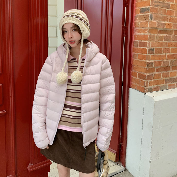 Damen-Daunenjacke mit Kapuze, gesteppt, warm