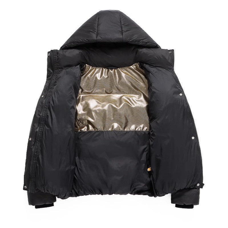 Kurze Daunenjacke für Damen, weißes Entendaunen-Futter