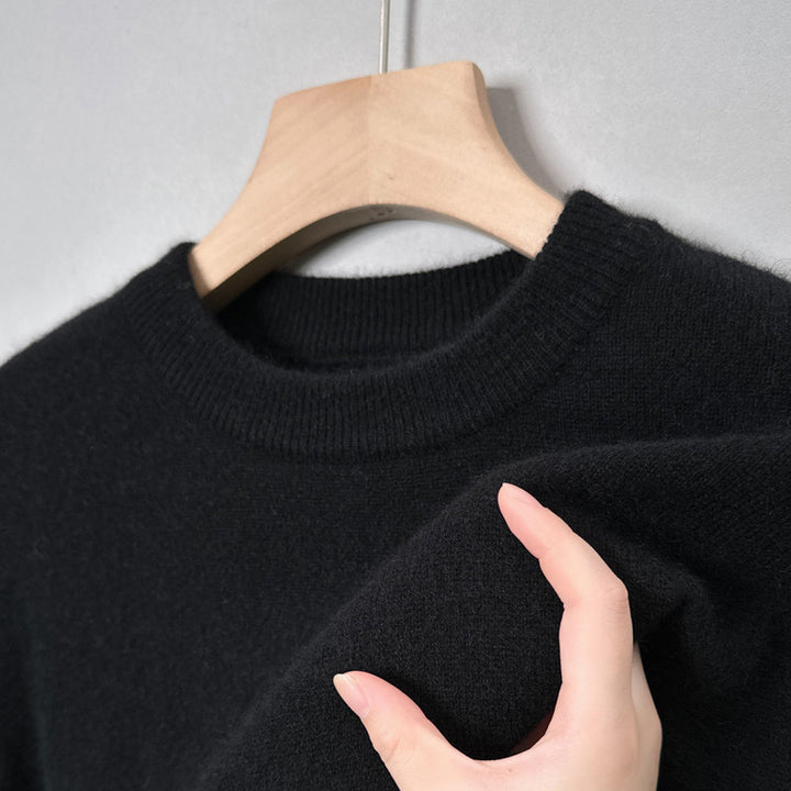 Herren-Strickpullover mit Stehkragen, langärmelig