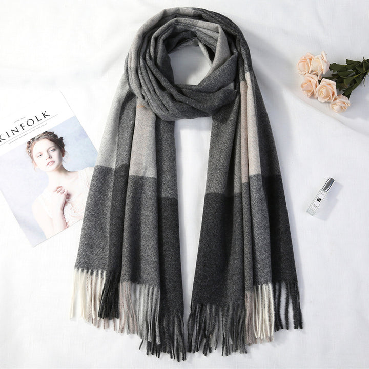Langer Schal im Karomuster, warmes Winter-Accessoire