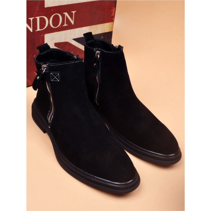 Herren-Lederstiefel, gefüttert, im britischen Stil