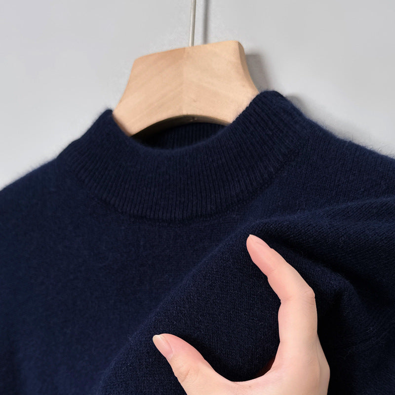 Herren-Strickpullover mit Stehkragen, langärmelig