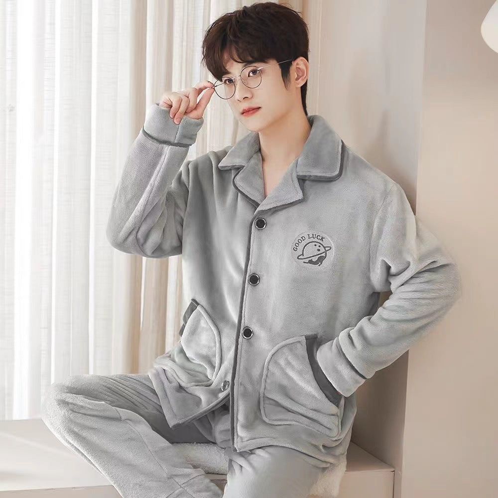 Warmer Herren-Pyjama aus Flanell für den Winter