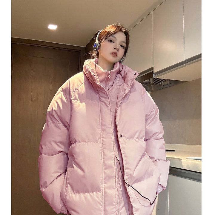 Gefütterte Unisex-Jacke mit Stehkragen