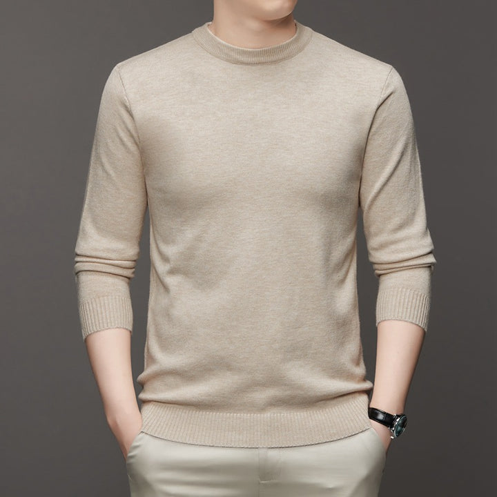 Herren-Strickpullover, Stehkragen, schmale Passform