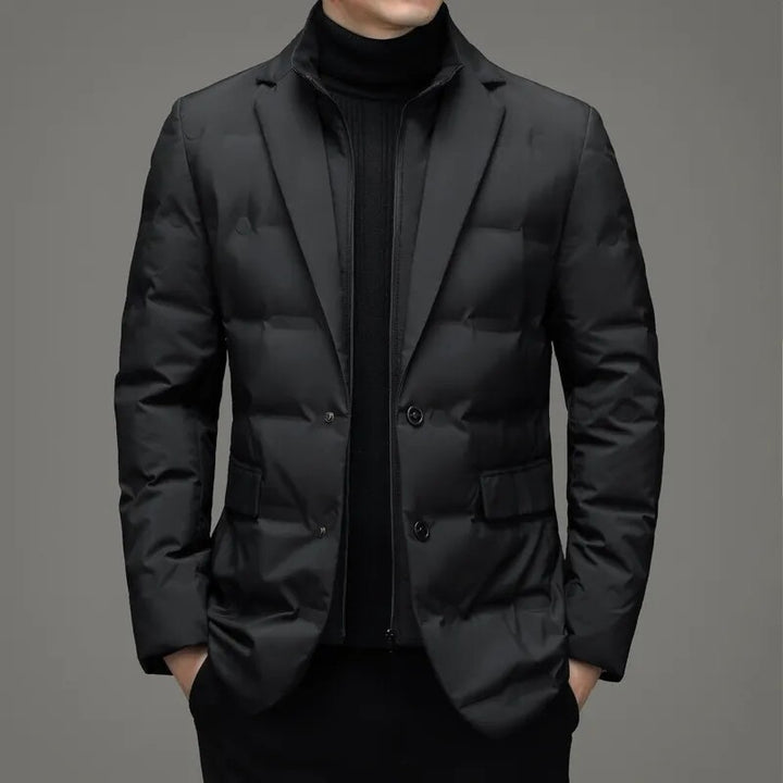 Herren-Daunenjacke im Sakko-Stil mit abnehmbarem Kragen