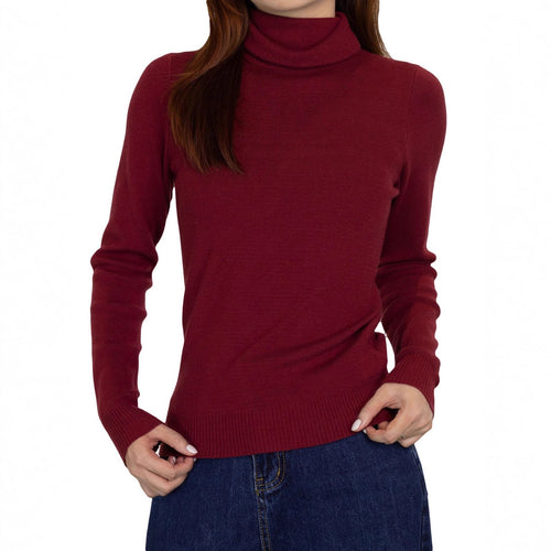 Damen-Rollkragenpullover, Strick, einfarbig