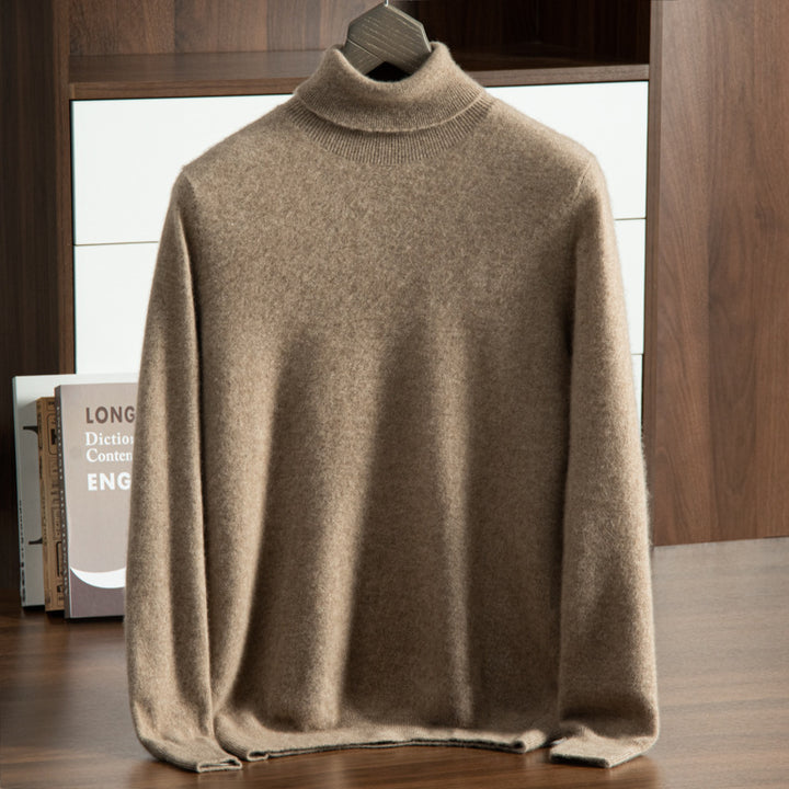 Herren-Kaschmirpullover, Stehkragen, Business-Casual