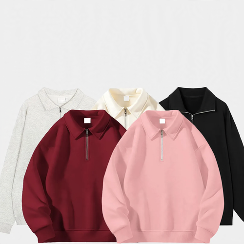 Polo-Sweatshirt mit halbem Reißverschluss