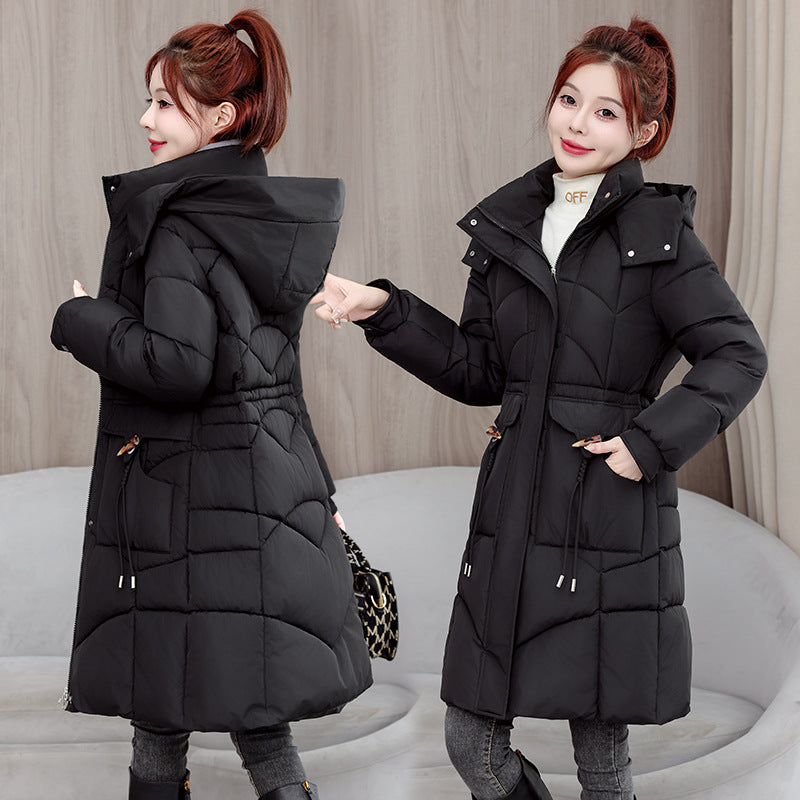 Lange, gefütterte Damen-Winterjacke