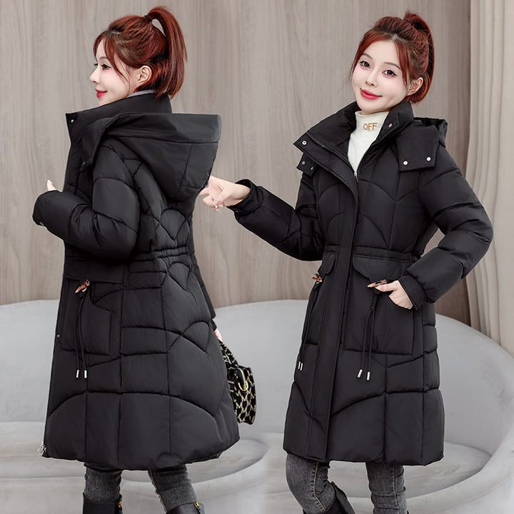 Lange, gefütterte Damen-Winterjacke
