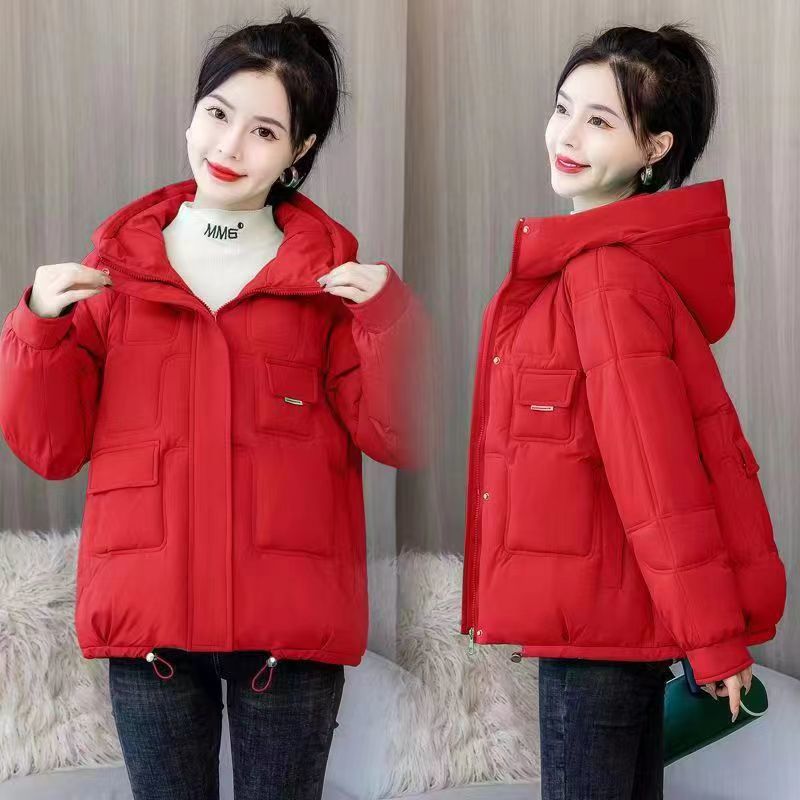 Kurze Damen-Steppjacke mit Kapuze, verschiedene Farben