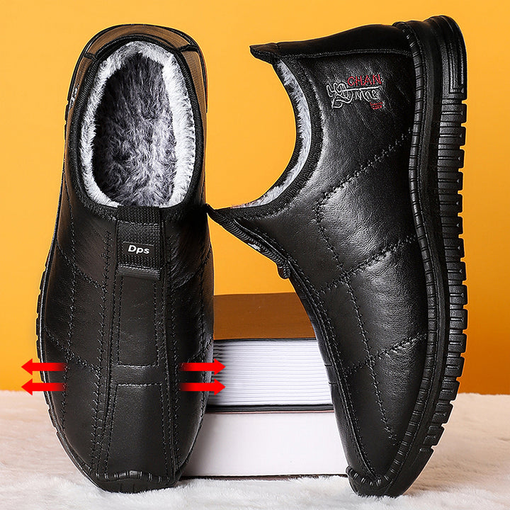 Gefütterte Herren-Lederstiefel, warm
