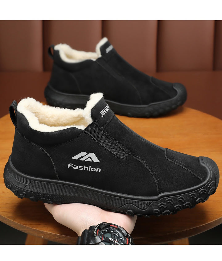 Gefütterte Herren-Winterstiefel aus Wildlederimitat