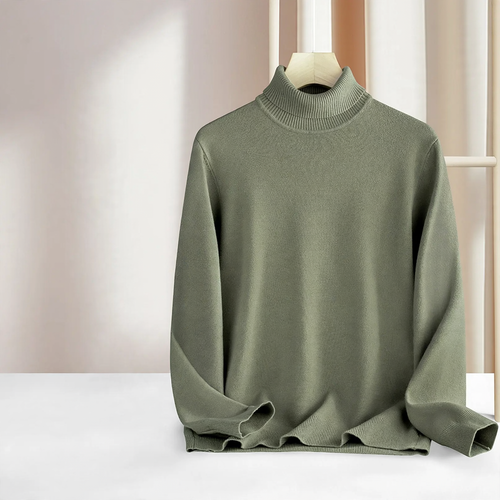 Herren Rollkragenpullover aus Wolle und Modal, warm