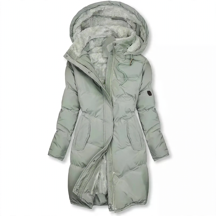 Gefütterte Damenjacke mit Fellkragen