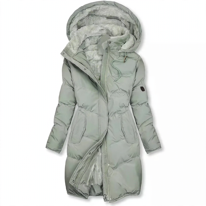 Gefütterte Damenjacke mit Fellkragen