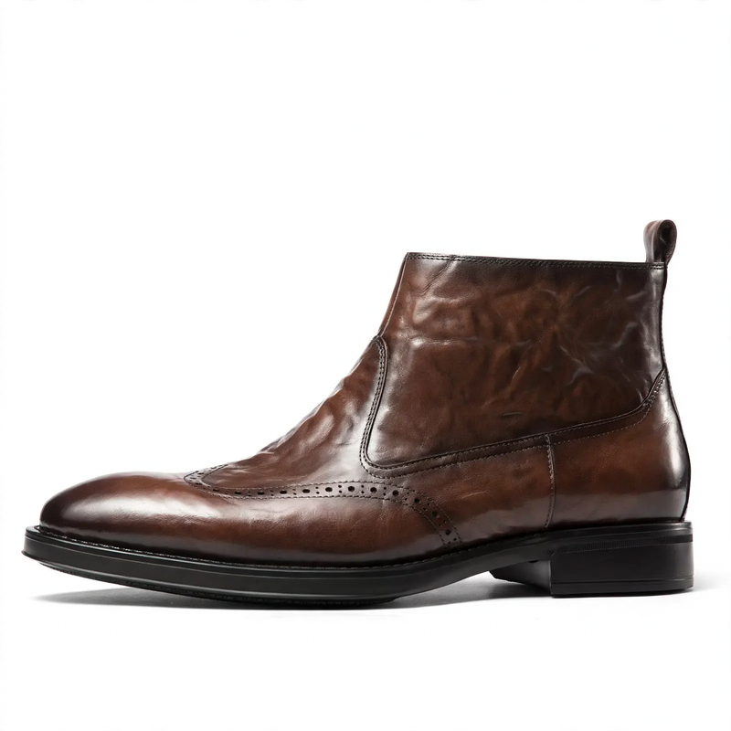 Herren-Lederstiefel, Business-Casual, gefüttert