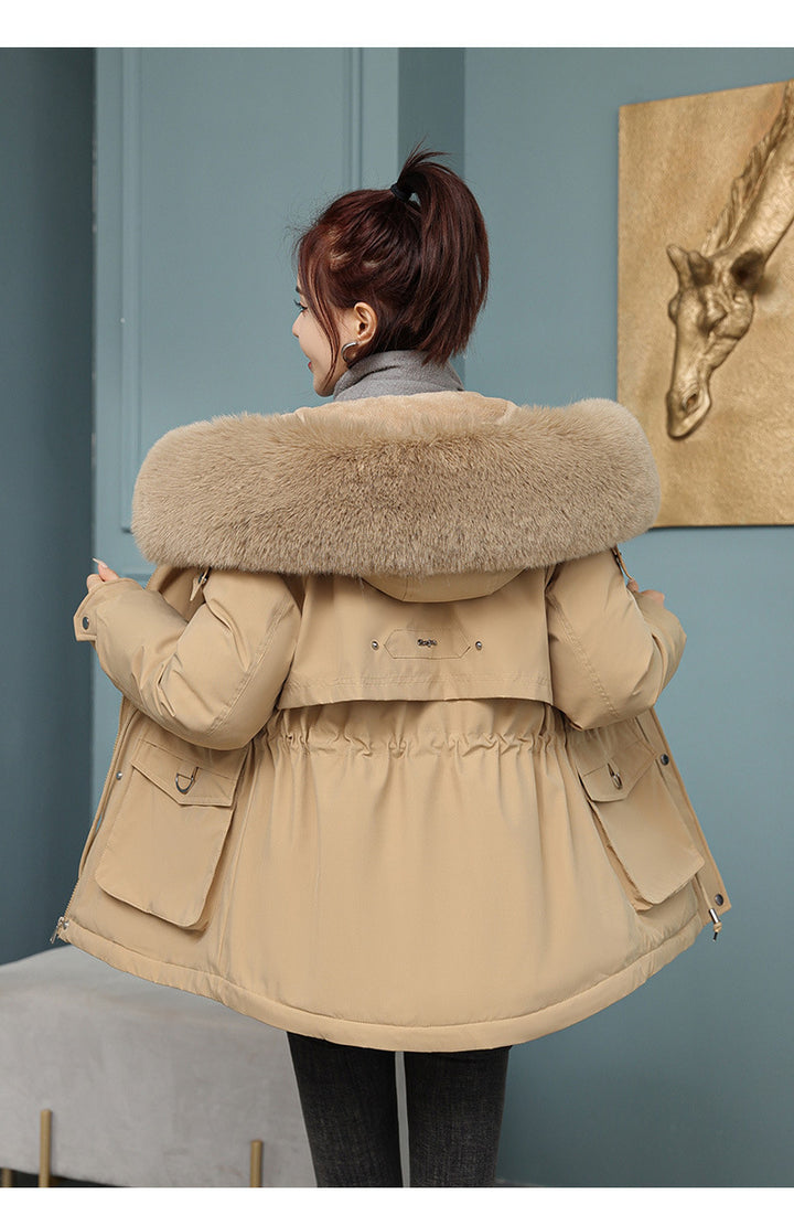 Lockerer Damen-Parka mit Kunstfellkragen