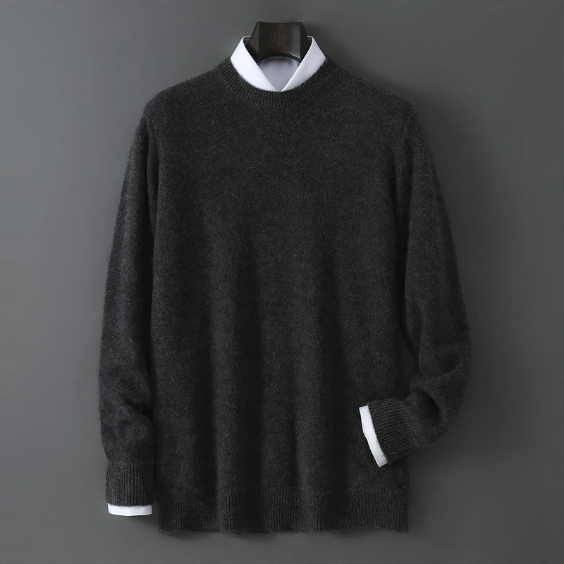 Herren-Strickpullover, Rundhals, locker