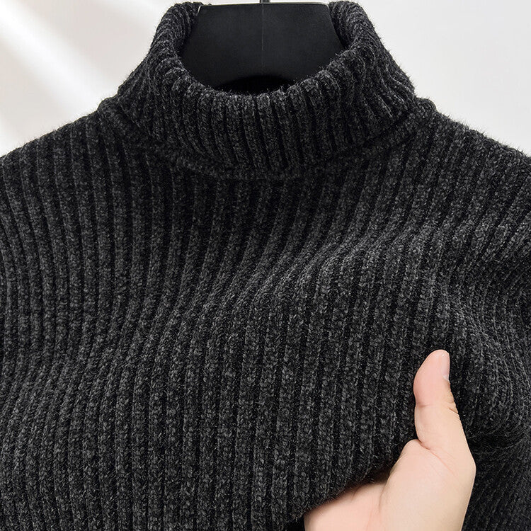 Herren-Chenille-Pullover mit hohem Kragen