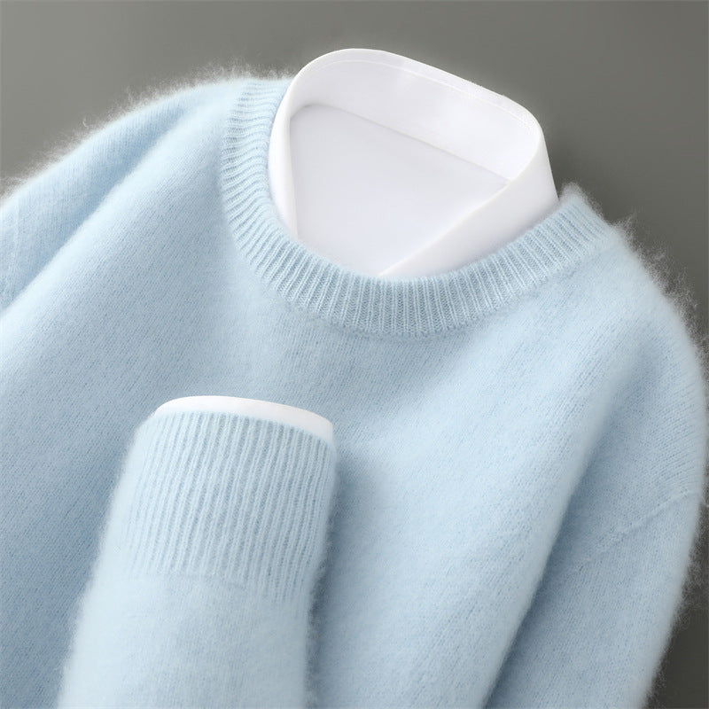 Herren-Wollpullover mit Stehkragen