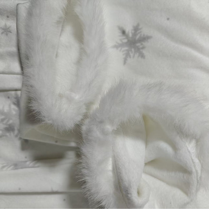 Damen-Pyjama mit Schneeflocken-Muster, Insel-Fleece