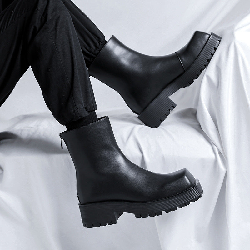 Herren-Chelsea-Stiefeletten mit Plateau und Keilabsatz