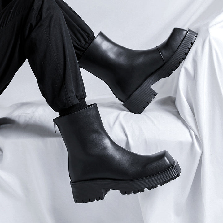 Herren-Chelsea-Stiefeletten mit Plateau und Keilabsatz