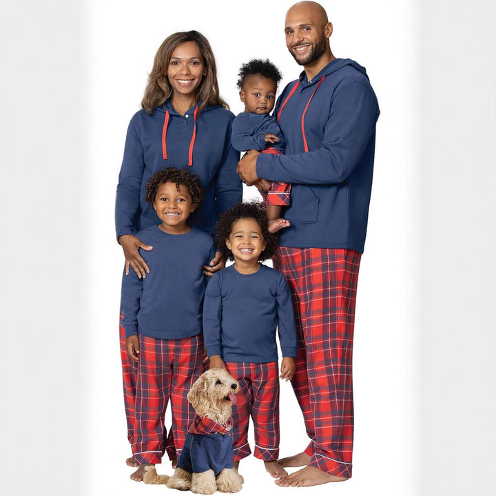 Weihnachts-Schlafanzug-Set mit Karomuster für Familien