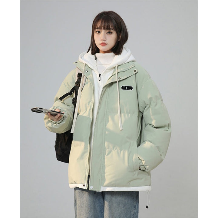Gefütterte Unisex-Winterjacke im Lagen-Look