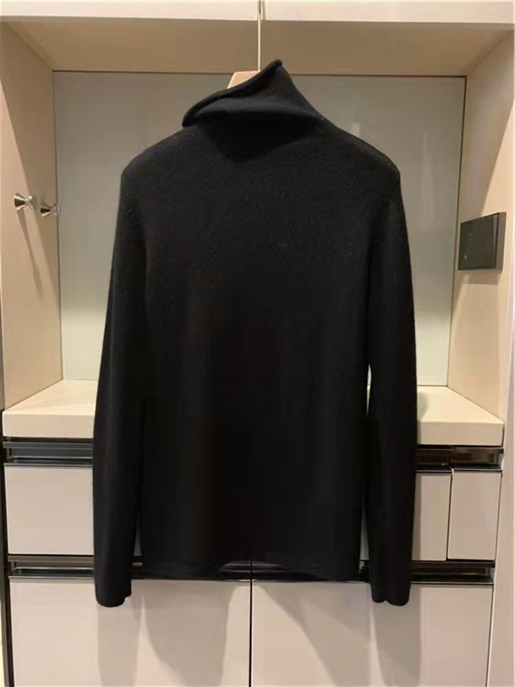 Damen-Wollpullover mit Stehkragen und Glanzeffekt