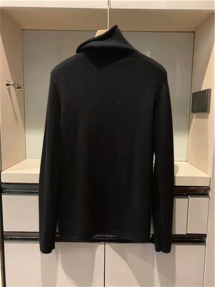 Damen-Wollpullover mit Stehkragen und Glanzeffekt