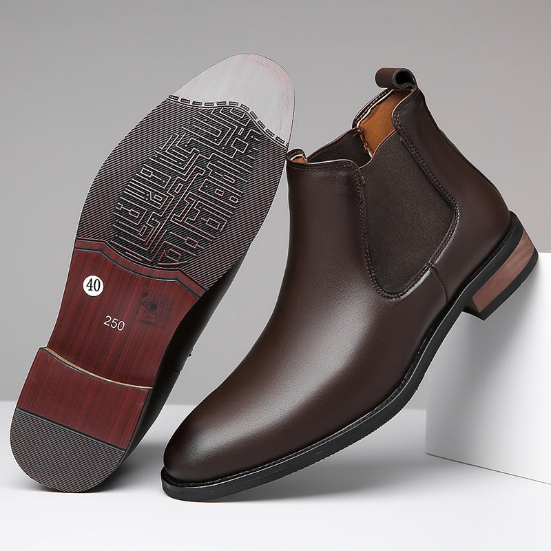Elegante Herren-Chelsea-Boots, Lederoptik