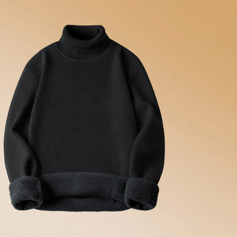 Herren-Woll-Modal-Pullover, gefüttert, Stehkragen, 650g