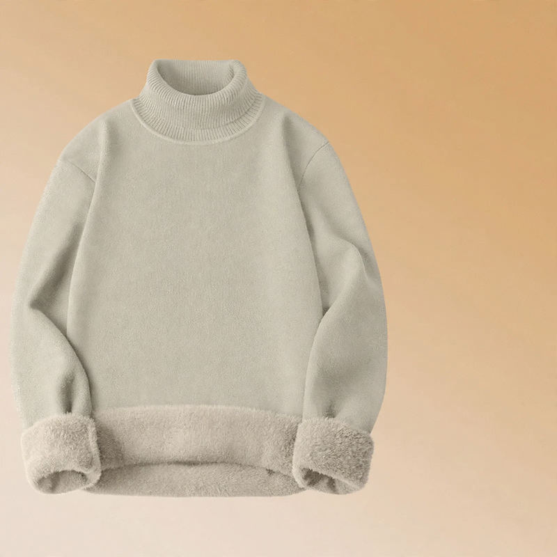 Herren-Rollkragenpullover, gefüttert, Modal-Mix, 350g