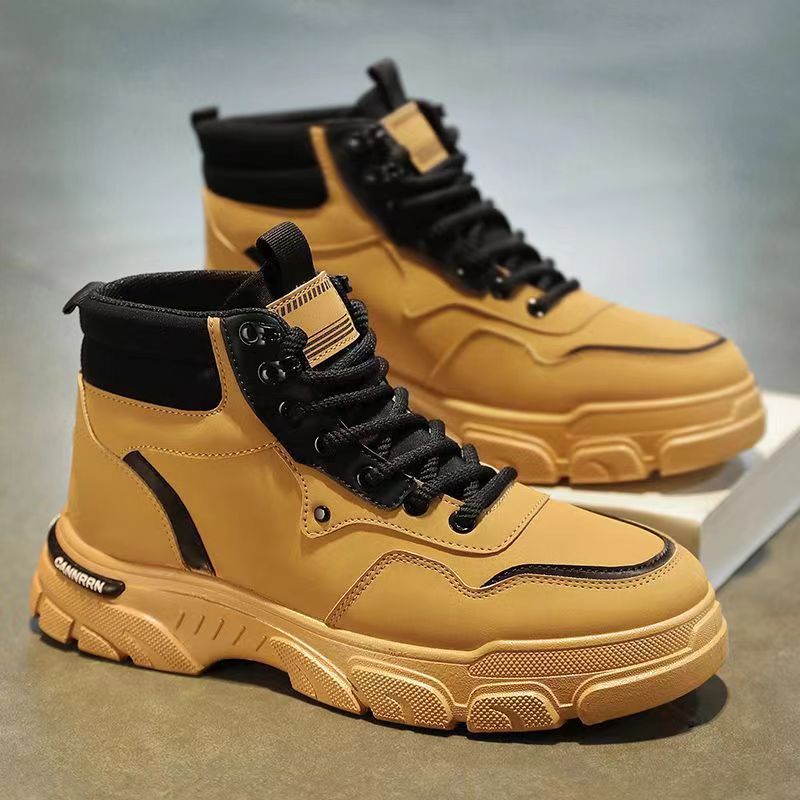 Herren-Stiefeletten mit Plateau und Keilabsatz