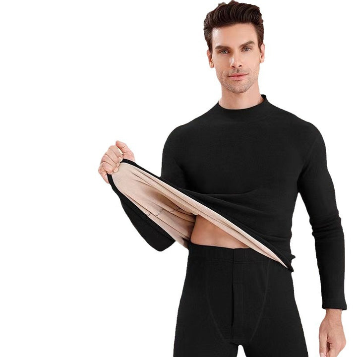 Thermo-Unterwäsche-Set mit Lammfleece-Imitat, Stehkragen