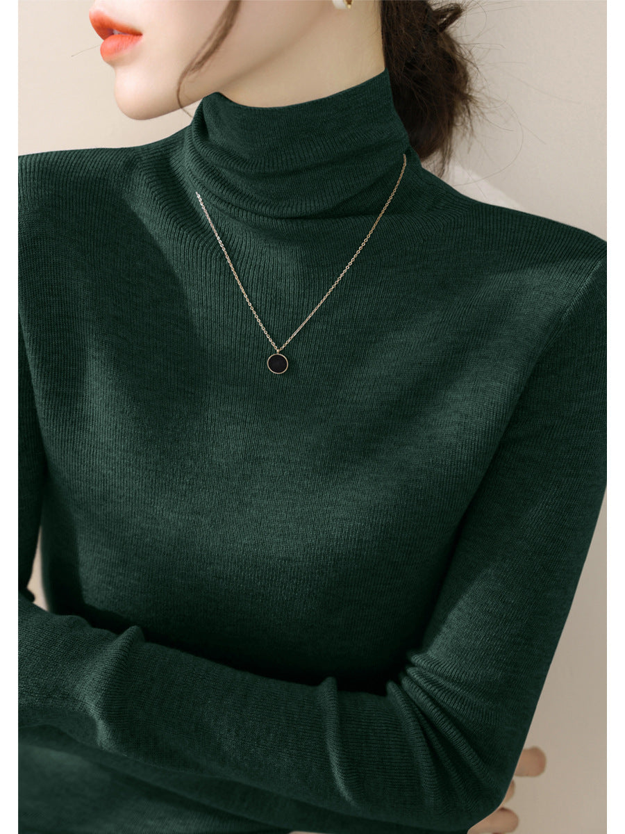 Damen-Strickpullover, figurbetont, mit Stehkragen