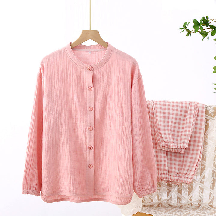 Damen-Hausanzug aus doppellagigem Baumwoll-Musselin