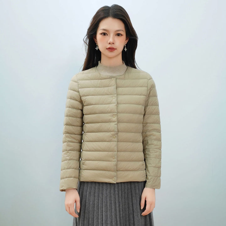 Leichte Damen-Daunenjacke, schlichtes Design