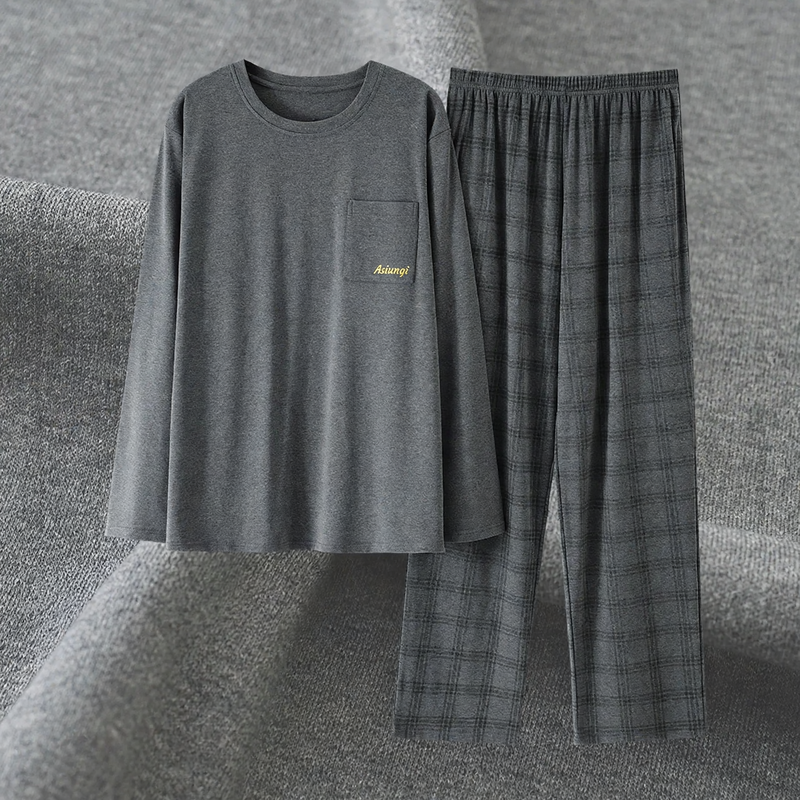 Herren-Pyjama-Set aus Modal, langärmelig