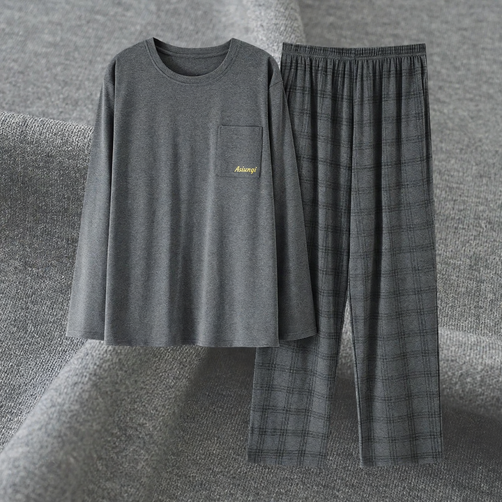 Herren-Pyjama-Set aus Modal, langärmelig