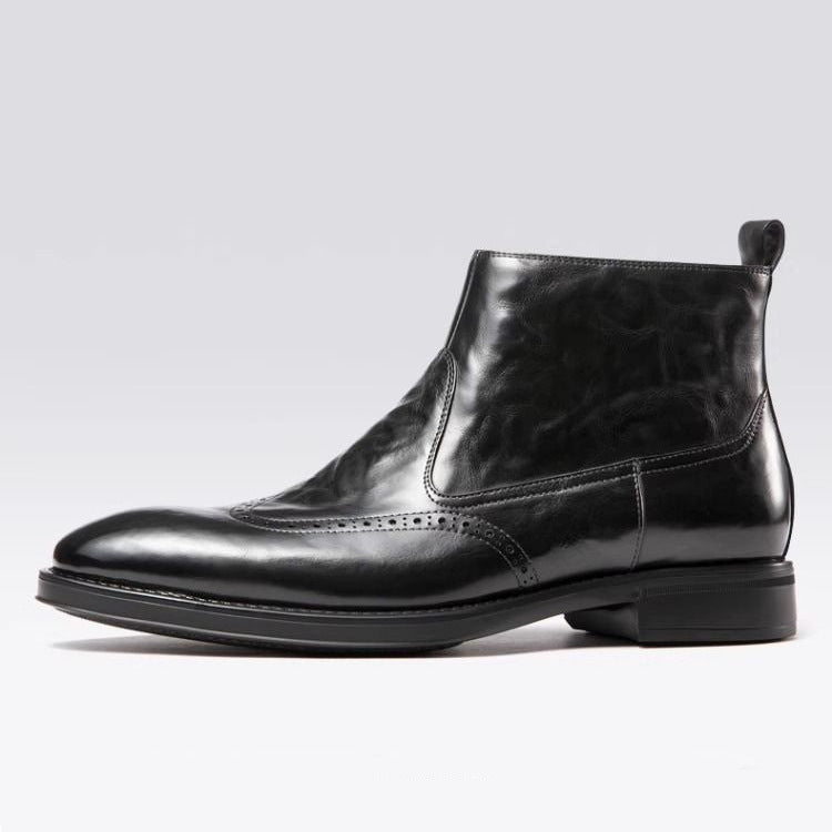 Herren-Lederstiefel, Business-Casual, gefüttert